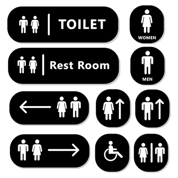 Дизайн знака туалета. Векторная иллюстрация.