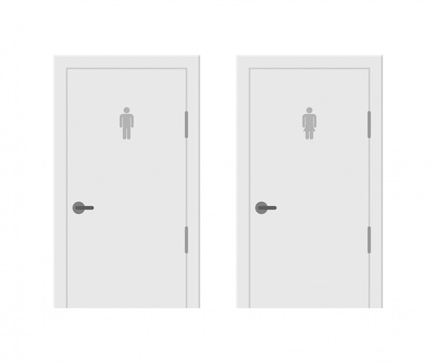 Toilet  sign  illustration. Outline  illustration. Restroom sign. Door toilets, great  for any purposes.