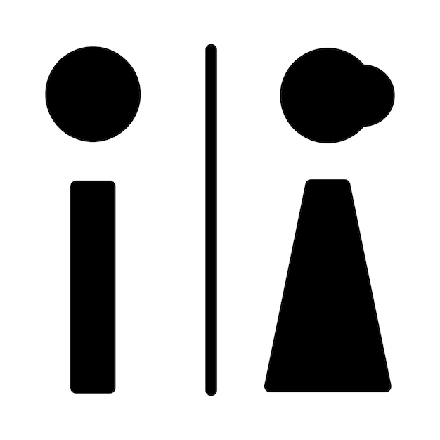 Вектор знака туалета с символом туалета мужчины и женщины на иллюстрации пиктограммы глифа