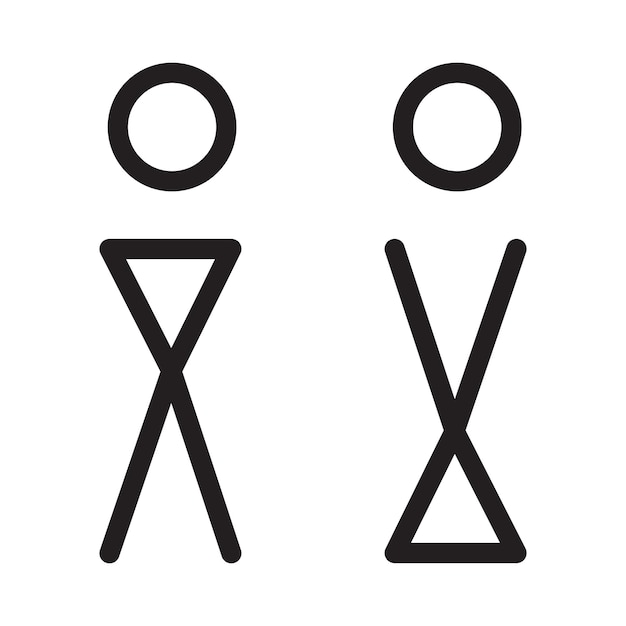 Toilet sign vector with man and woman symbol in a glyph pictogram illustration