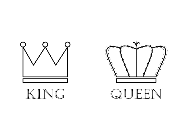 Toilet Signage for Men and Women with Crown Icons