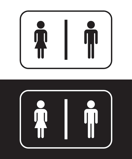 Toilet symbol with male female icon