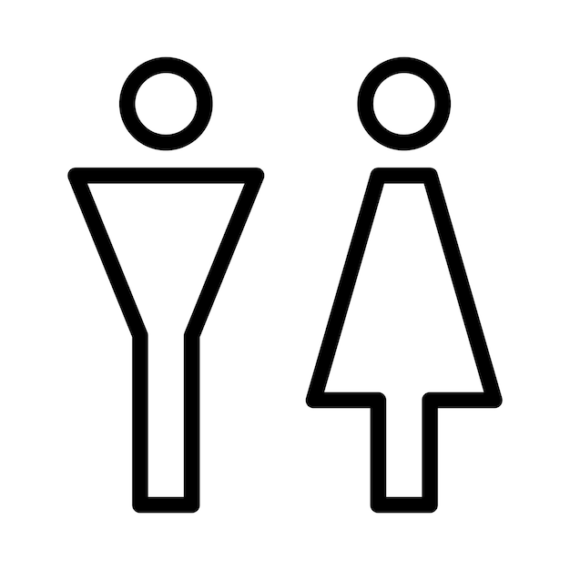 Toilet teken vector met man en vrouw symbool in een glyph pictogram illustratie