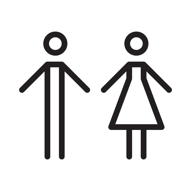 Toilet teken vector met man en vrouw symbool in een glyph pictogram illustratie