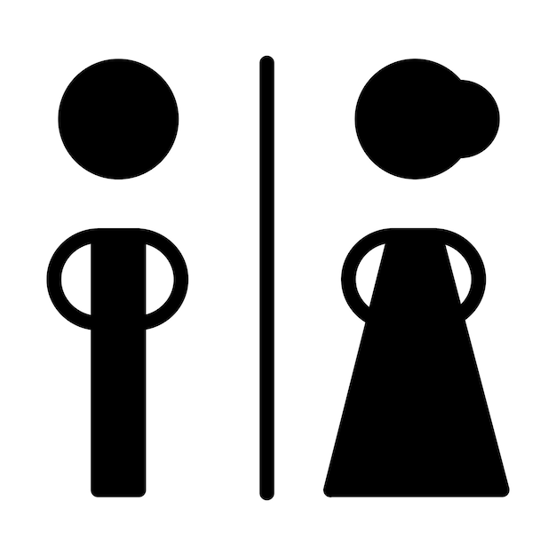 Toilet teken vector met man en vrouw toilet symbool in een glyph pictogram illustratie