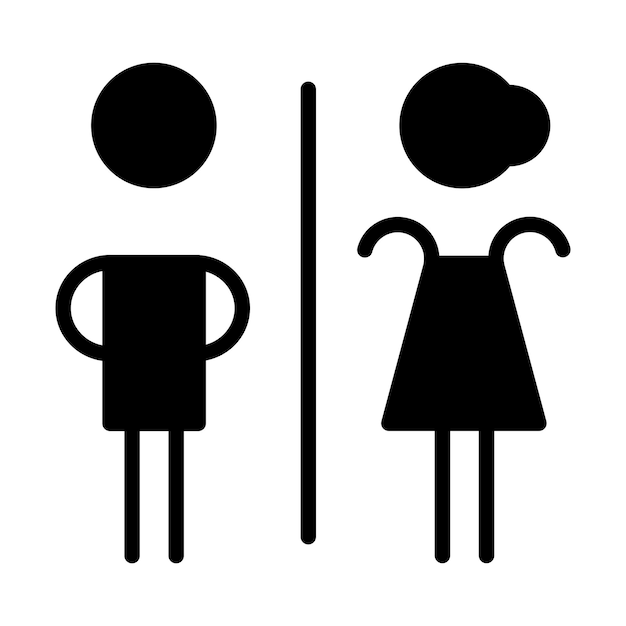 Toilet teken vector met man en vrouw toilet symbool in een glyph pictogram illustratie