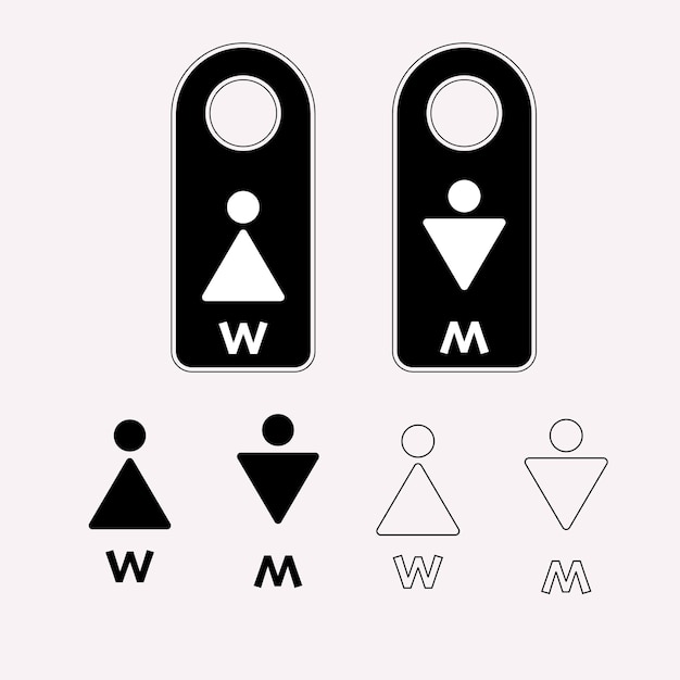 toilet vector icons set male or female restroom wc