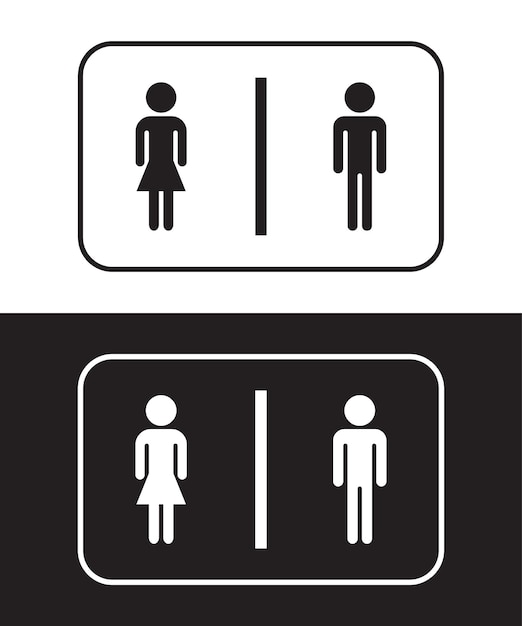 Vector toiletsymbool met mannelijk vrouwelijk pictogram