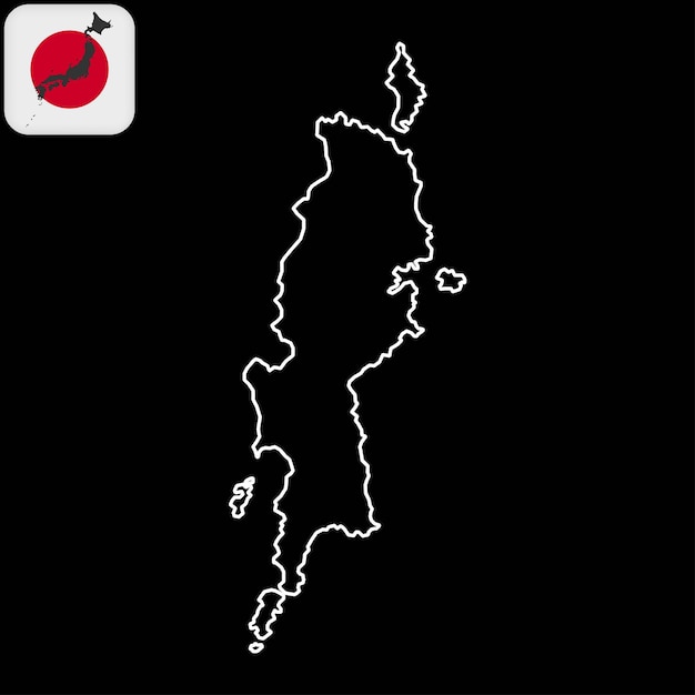 Карта острова Токашики Керама Векторная иллюстрация