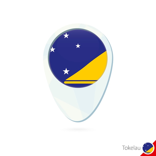 Tokelau flag location map pin icon on white background