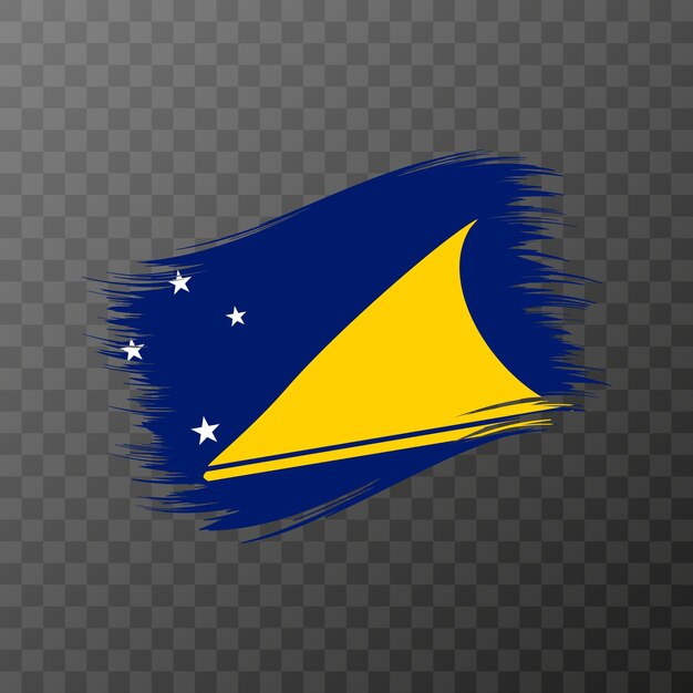 Vector tokelau national flag grunge brush stroke vector illustration on transparent background