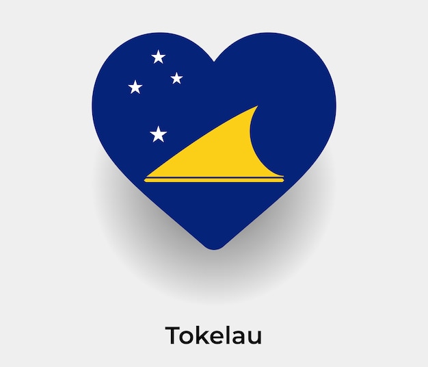 Tokelau vlag hart vorm pictogram vectorillustratie