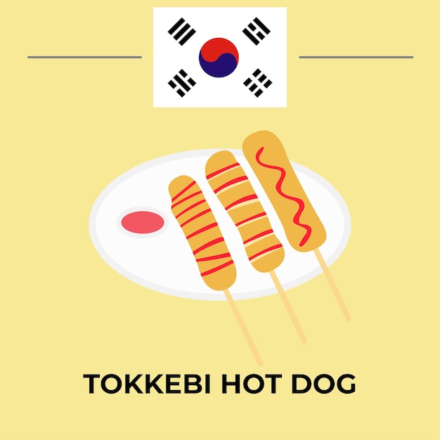 set tokkebi gamja hotdog korean style drawing sticker 15436731 Vector Art  at Vecteezy