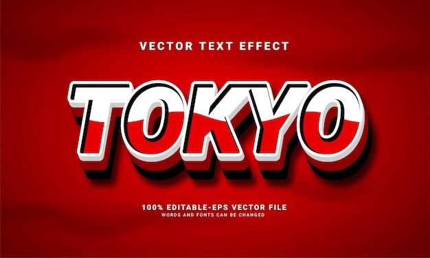 Tokyo 3D text effect, editable text style and suitable for celebrate asian events