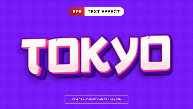 도쿄 게임 텍스트 효과 편집 가능한 아시아 텍스트 스타일