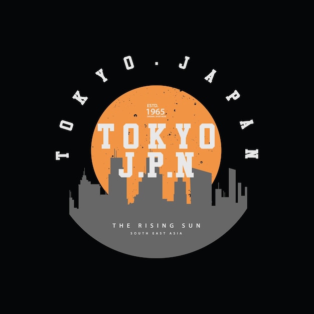 T-shirt grafica tokyo e design di abbigliamento