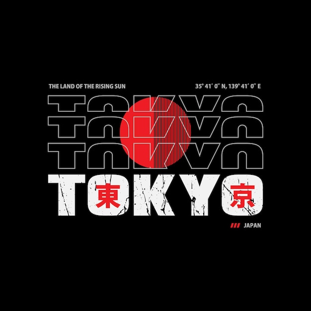 Vector tokyo illustratie typografie perfect voor t-shirtontwerp