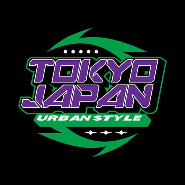 Tokyo japan streetwear y2k style colorful slogan typography vector design icon illustration