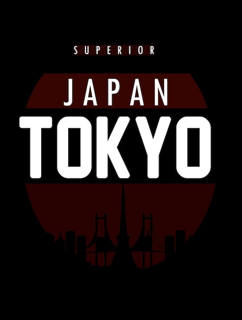 Vector tokyo japan typografie ontwerp tshirt print vectorillustratie