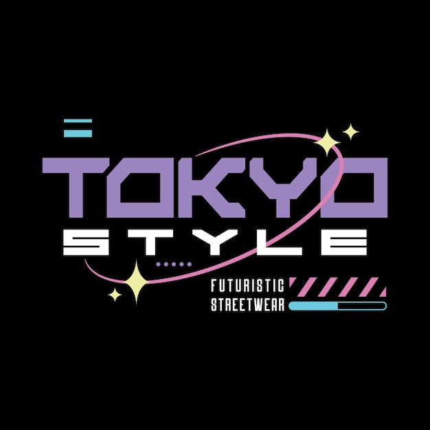 Vettore tokyo giappone y2k streetwear slogan estetico tipografia tshirt stile logo icona disegno vettoriale