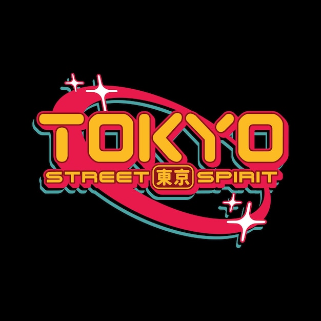 Tokyo japan y2k streetwear tshirt slogan typography style logo vector icon design illustration