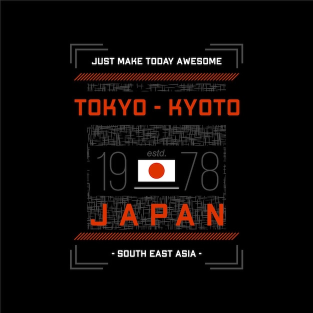 tokyo kyoto japan graphic vector print