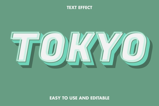 Tokyo text effect, bewerkbare tekst.