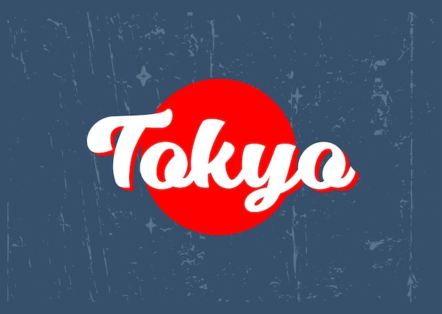Vector tokyo text type background vector design