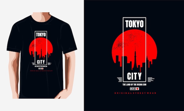 Maglietta tokyo e design di abbigliamento premium