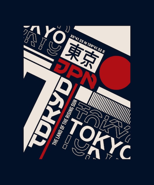 Tokyo typografie slogan abstract ontwerp vector print illustratie