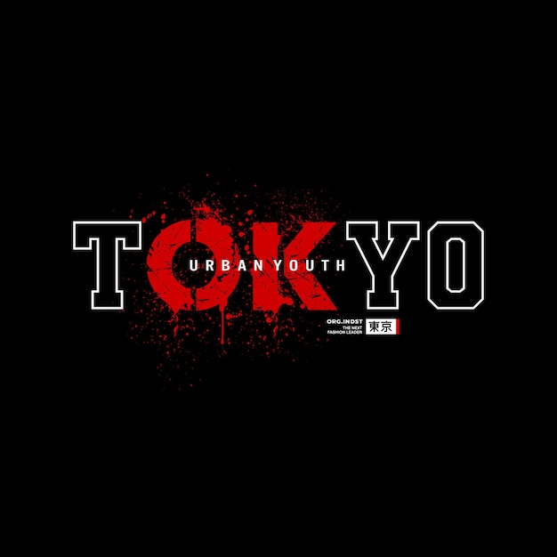tokyo typography design for print ready t shirts premium vector