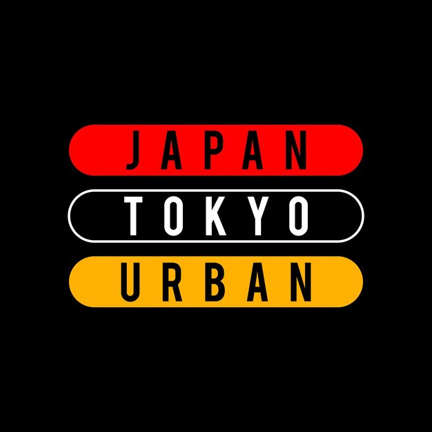 Вектор дизайна токийской типографии для футболки с принтом