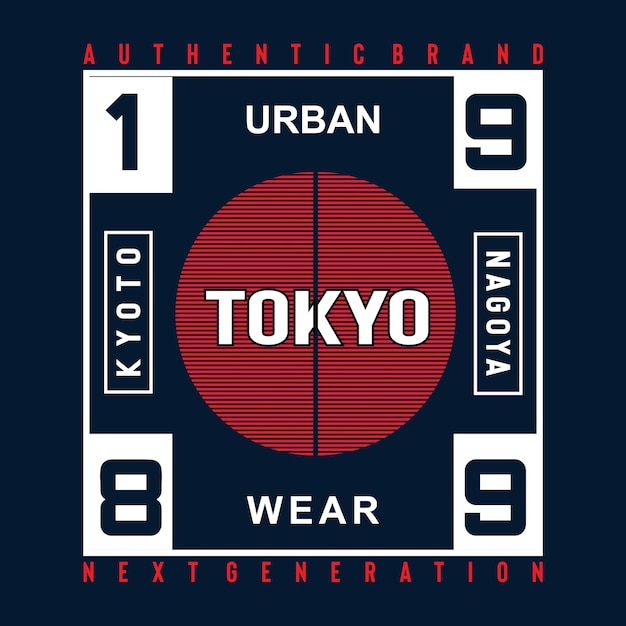 Tokyo typography for tshirt print vectors