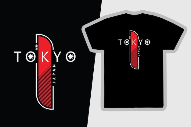 東京タイポグラフィベクトルtシャツのデザイン