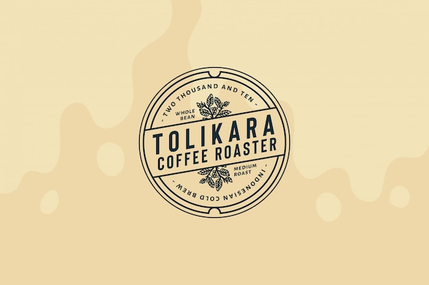 벡터 tolikara coffee roaster logo template 완전히 편집 가능한 텍스트, 색상 및 개요