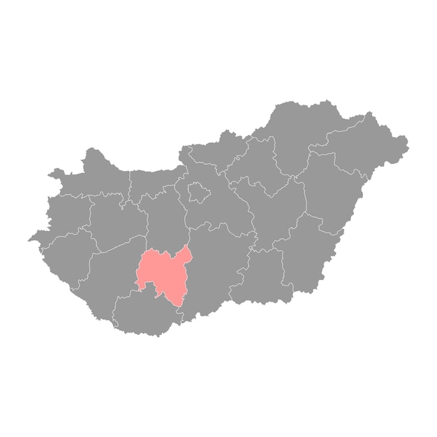Карта округа Толна административный район Венгрии Векторная иллюстрация