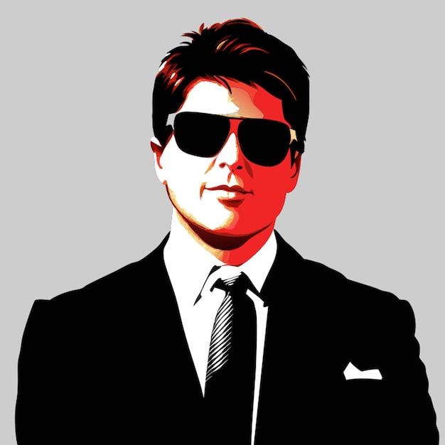 tom cruise vector illustration flat