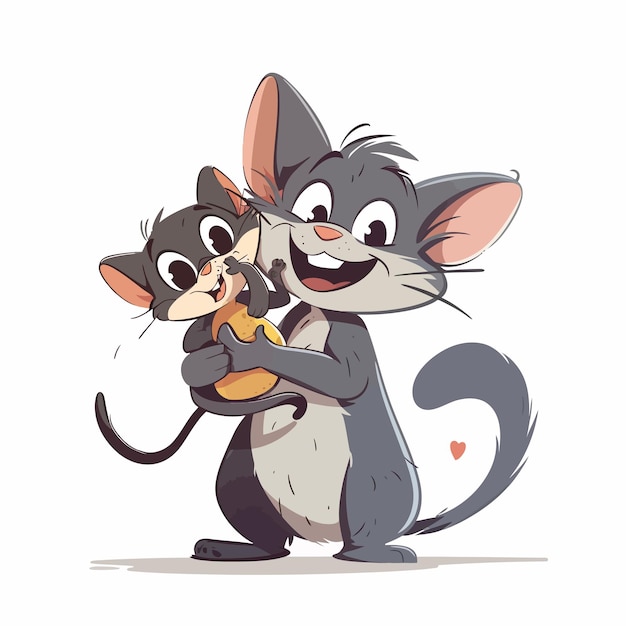 Tom en Jerry, kunst, ontwerp, vector, beroemde cartoon.