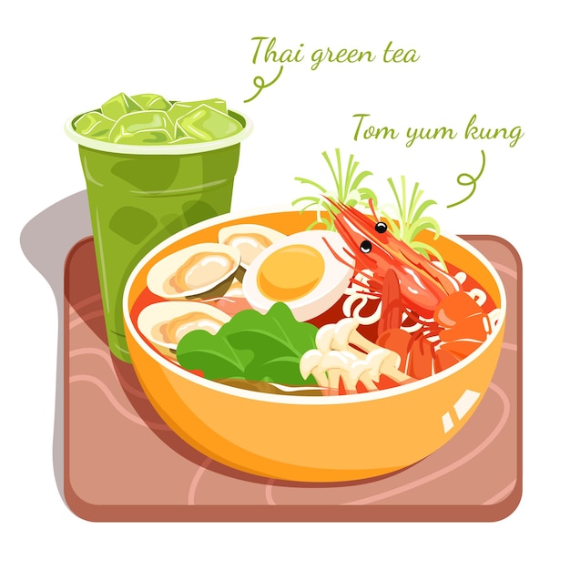 tom yum kung met thaise groene thee