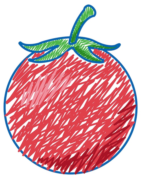 Tomaat in potlood kleur schets eenvoudige stijl