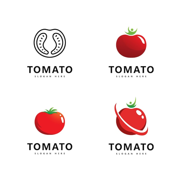 Tomaat logo vector pictogram illustratie ontwerp