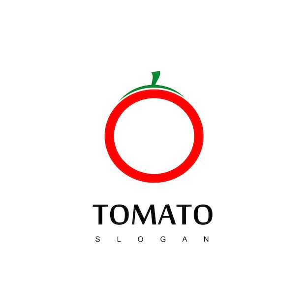 Tomaat Logo, Vegan Food Label Design Vector