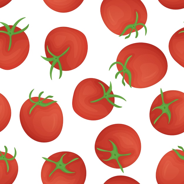 Tomaat naadloos patroon Geïsoleerde tomaten Rijpe rode verse biologische tomaten illustratie