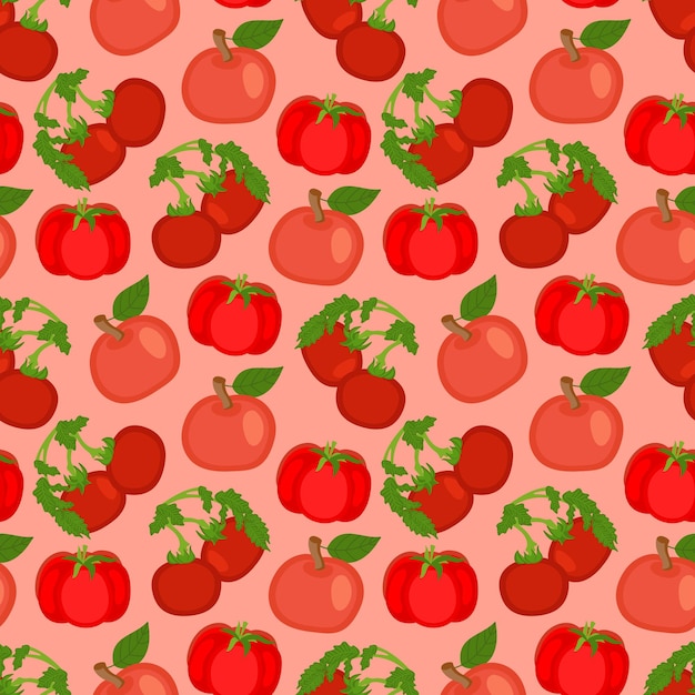 Tomaten illustratie Naadloze patroon textuur ontwerp
