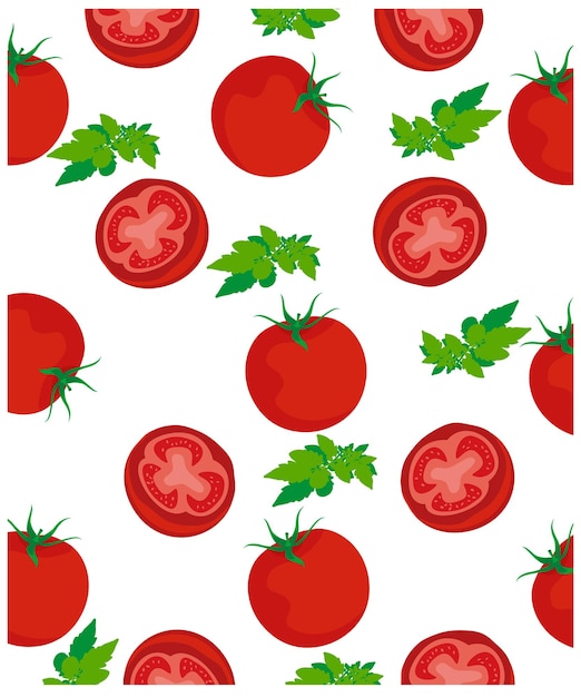 Tomaten vector cartoon naadloos patroon achtergrond voor behang