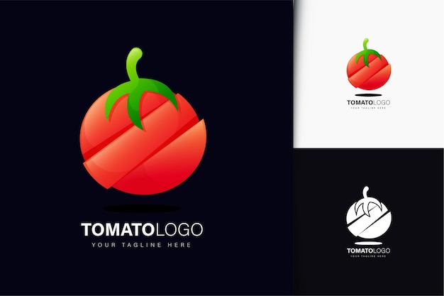 Tomatenlogo-ontwerp met verloop