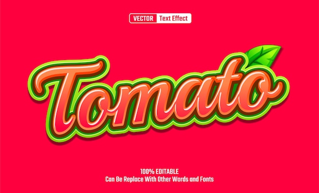 Vector tomato bewerkbare vector teksteffect