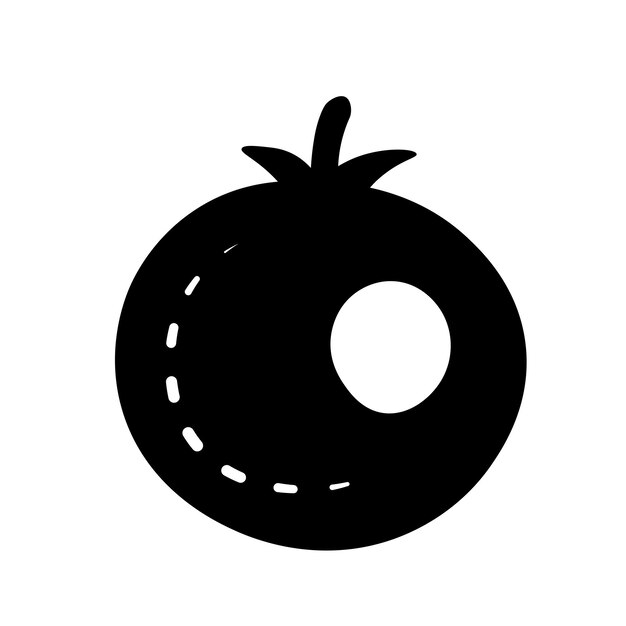 Tomato black doodle vector illustration