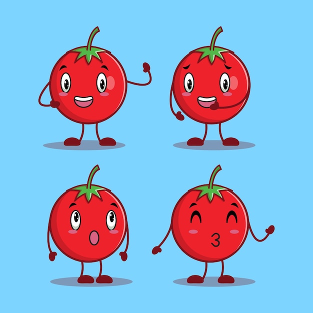 Illustrazione del carattere sveglio del fumetto del pomodoro
