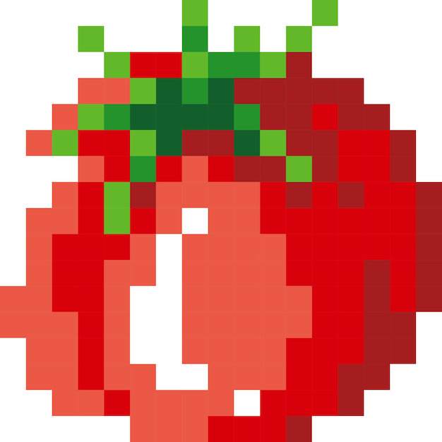 Икона мультфильма о помидорах в пиксельном стиле
